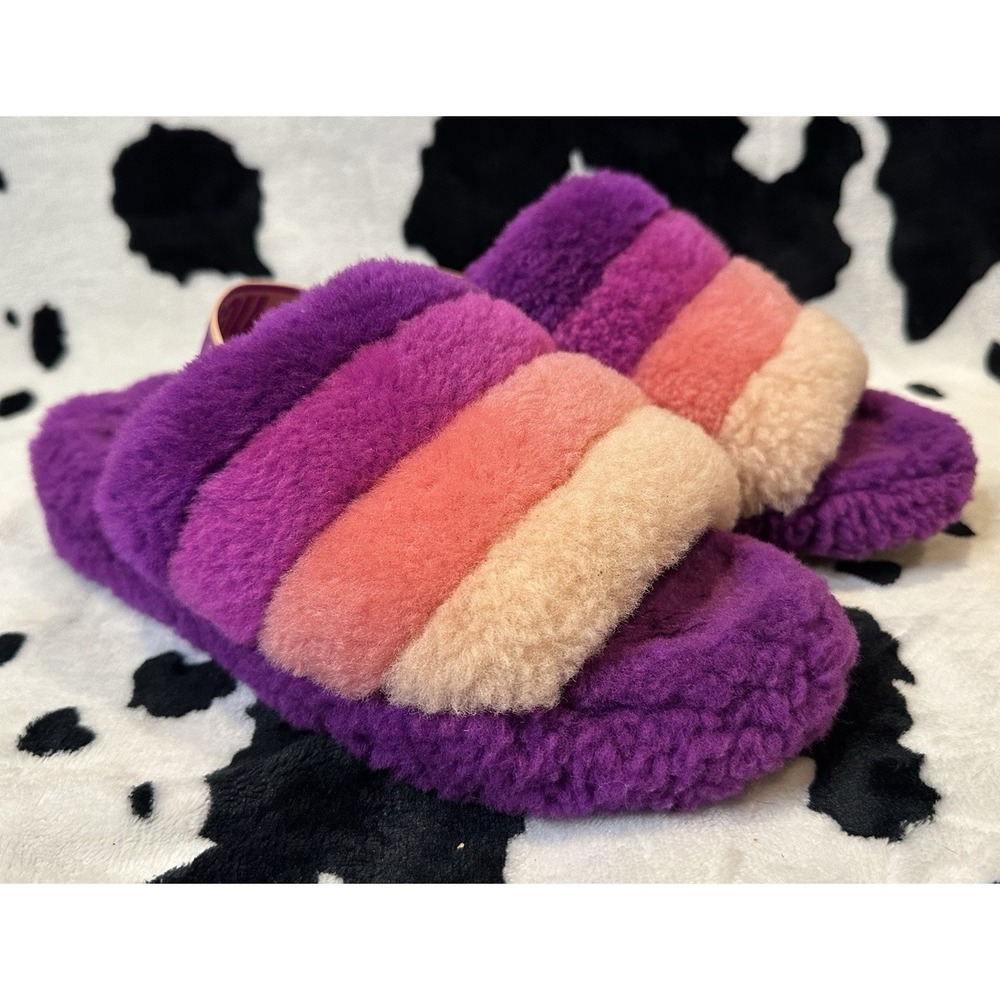 UGG Women's Fluff Yeah Berryliscious Multi‎ Slide Slipper Size 8